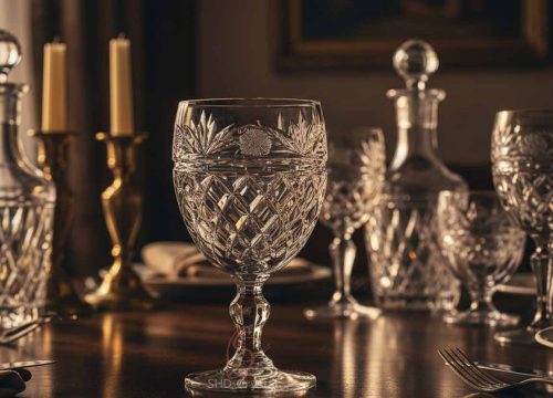 textured glass goblet