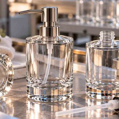 thick base glass soap dispenser