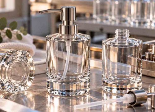 thick base glass soap dispenser
