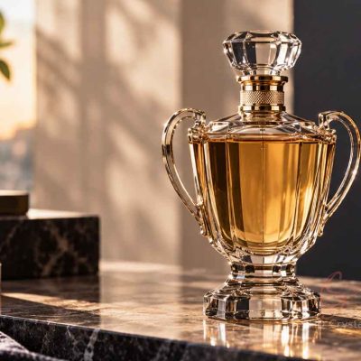 trophy shaped cologne bottle