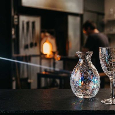 unique crackled glassware