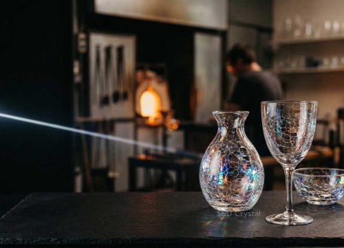 unique crackled glassware