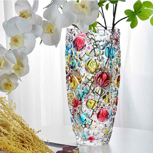 Chromatic Bubble Column Crystal Vase