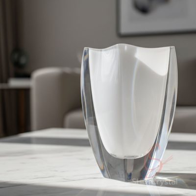 white glass vase