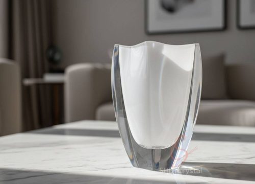 white glass vase