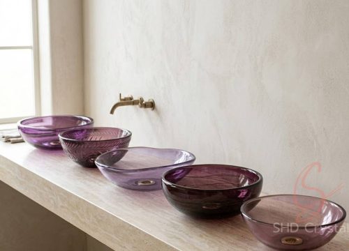 wholesale purple glass washbasins