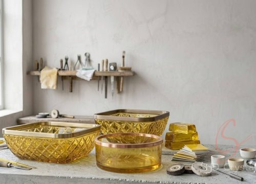 wholesale yellow glass washbasins