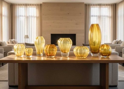 yellow crystal vase OEM